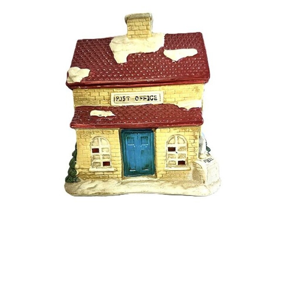 Winter Valley Cottages Porcelain Lighted House – Post Office Village Building